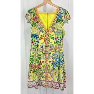 Alice + Olivia Floral Yellow Mini Dress